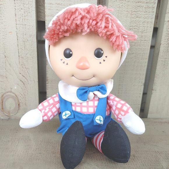 Raggedy Andy Doll Vintage 1991 Scare Crow Plush Plastic Face RARE Stuffed Toy - Picture 4 of 12